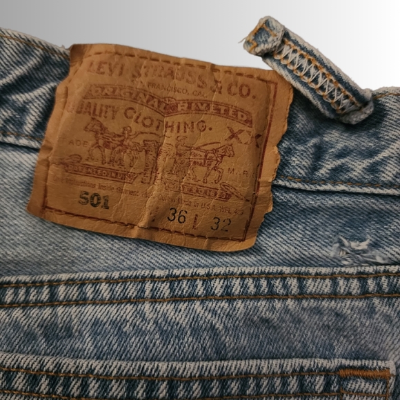 Vintage x 90s “made in USA” 501 Levi Classic Red Tab Blue Jean - Picture 2 of 13